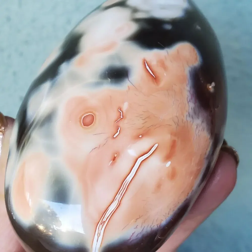 Pink Orca Agate Carnelian White Pink Stone Flowers Crystal Specimen 536 grams